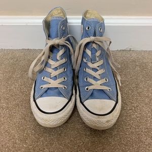 Light blue high top converse, used
